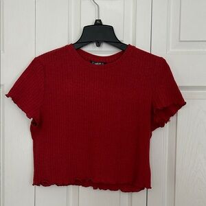 SHEIN Scarlet Ribbed Crop Top